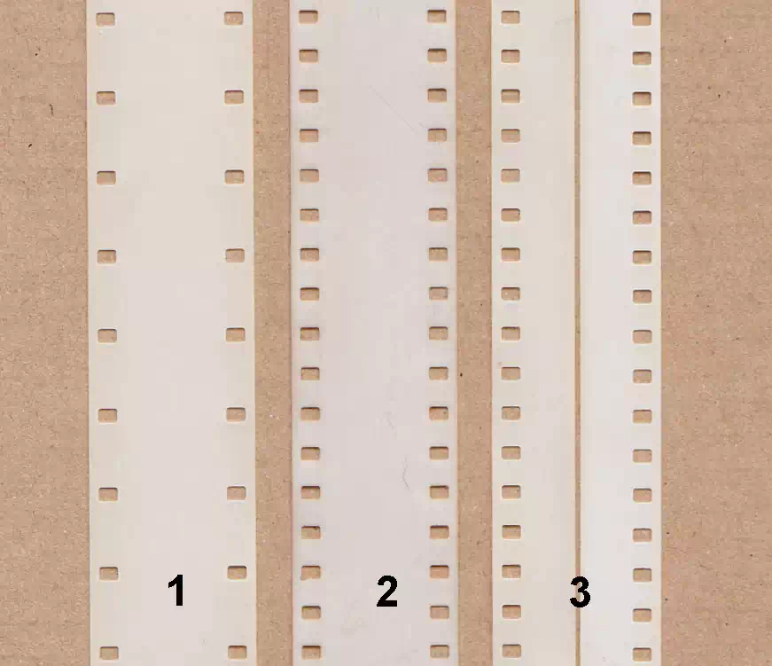 16mm-Film mit Doppelperforation vor dem Schneiden in 8mm